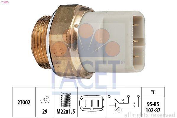 Temperature Switch, radiator fan Made in Italy - OE Equivalent 7.5605 Facet