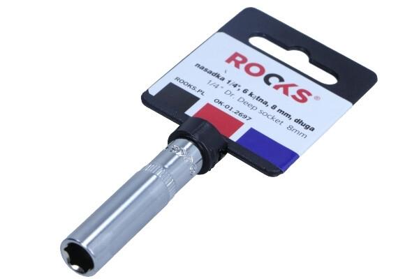 Rooks Socket 1/4", 6-sided, 8 mm, Long