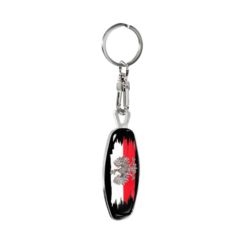 Stainless steel key ring - Emblem/ Flag Poland