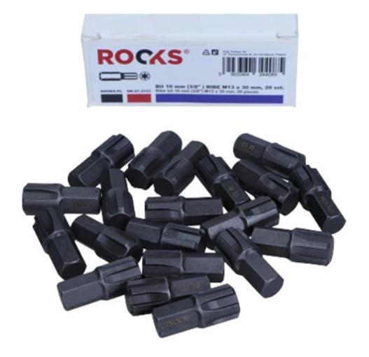 Rooks Bit 10 mm (3/8") Ribe M13 x 30 mm, 20 pieces