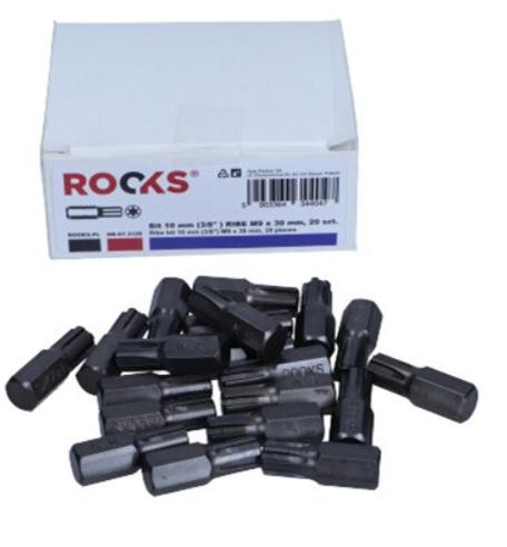 Rooks Bit 10 mm (3/8") Ribe M9 x 30 mm, 20 pieces