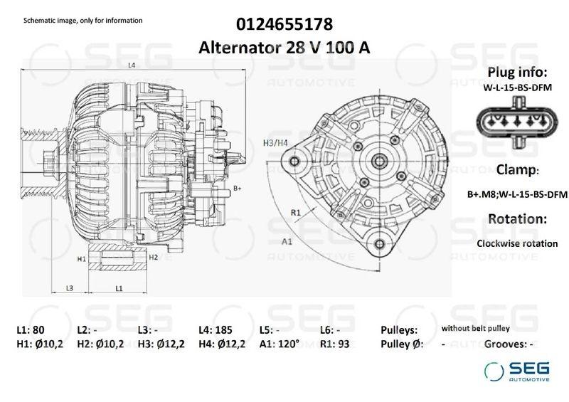 Alternator Mercedes 100A