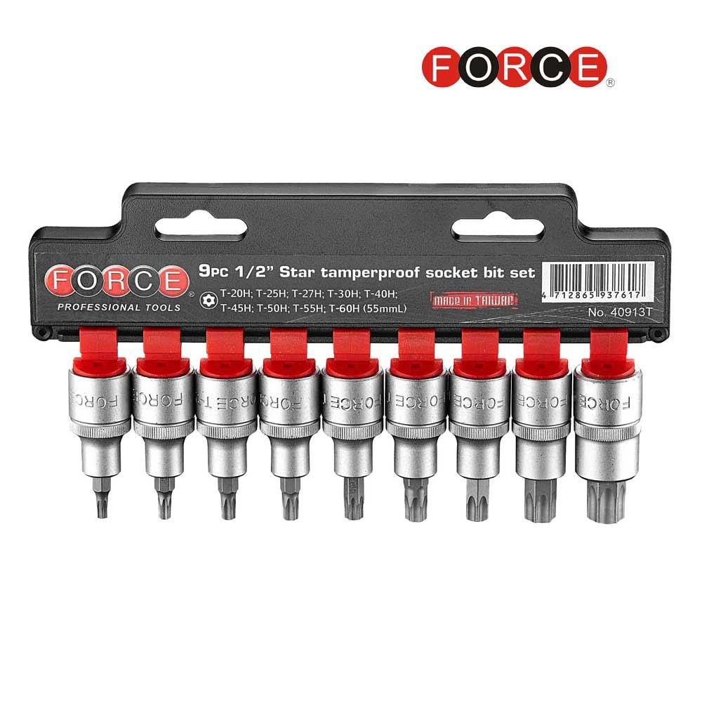 9pc 1/2" Dr. Star tamperproof socket bit set