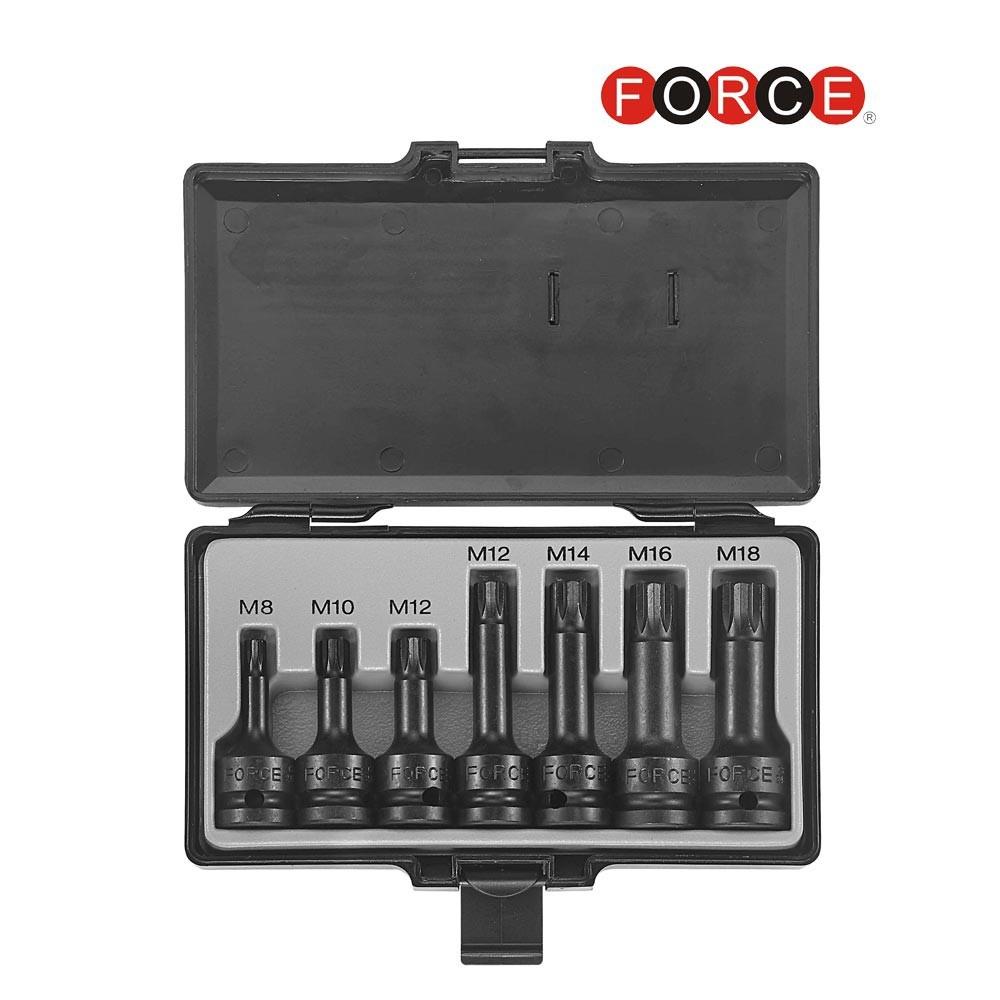 7pc 1/2" Dr. Spline impact socket bit set