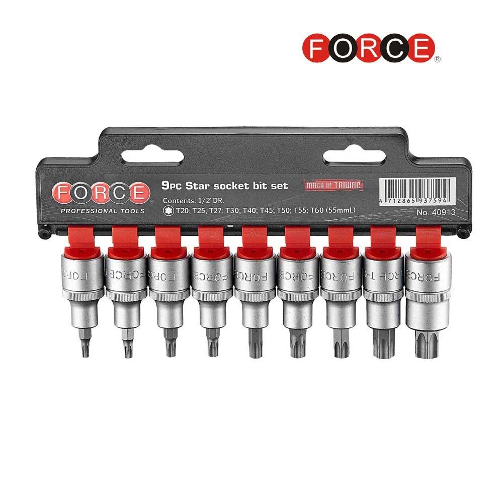 9pc 1/2" Dr. Star socket bit set