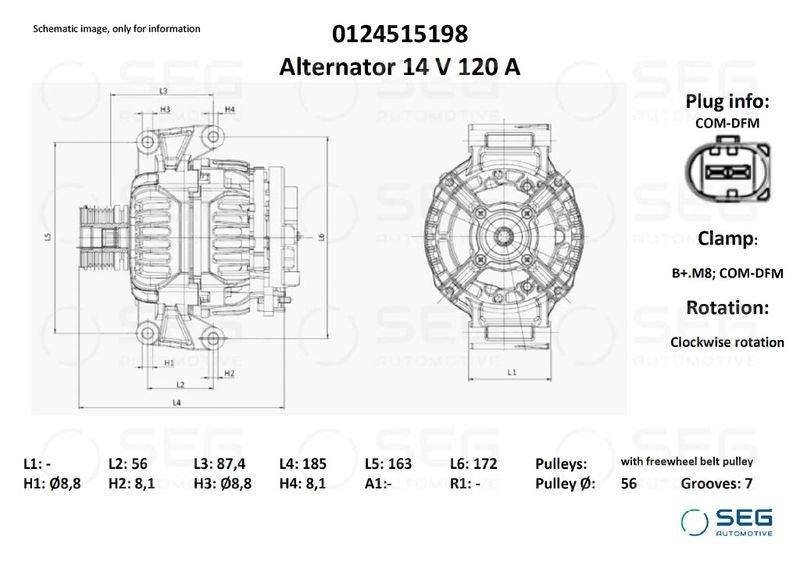 Alternator Mercedes 120A