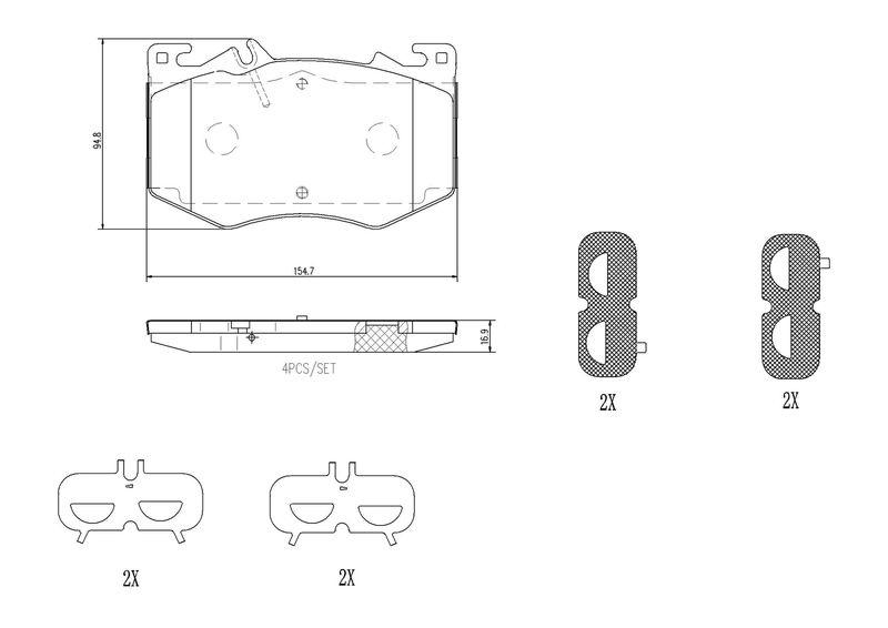 Brake pad set, disc brake P 50 Brembo