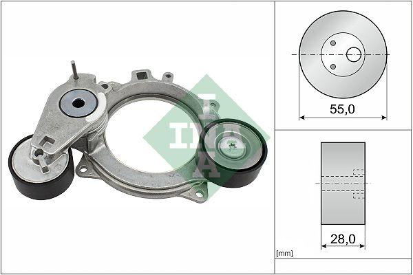 Belt tensioner, Poly V-belt 534093610 Ina