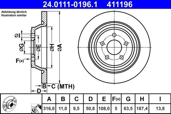 Brake disc 24.0111-0196.1 ATE