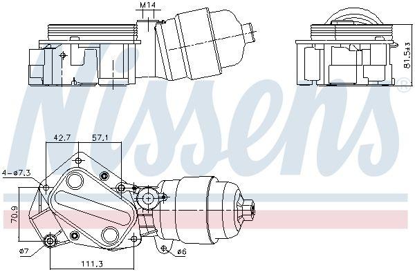 Oil cooler, Engine Oil 91357 Nissens