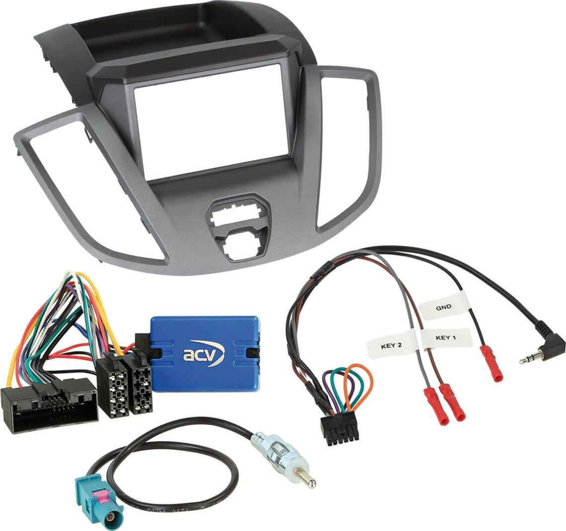 2-DIN Kit Ford Transit 2014-2019 with compartment