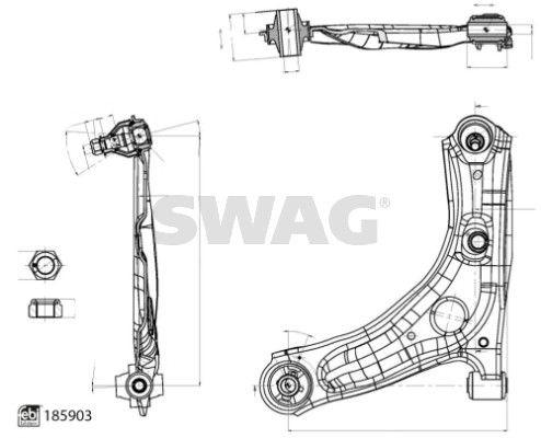 Control arm, wheel suspension