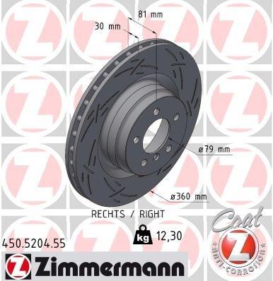 Brake disc BLACK Z 450.5204.55 Zimmermann