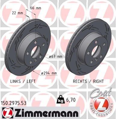 Brake disc BLACK Z 150.2975.53 Zimmermann