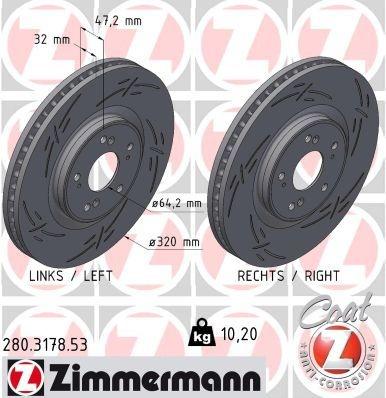 Brake disc BLACK Z 280.3178.53 Zimmermann