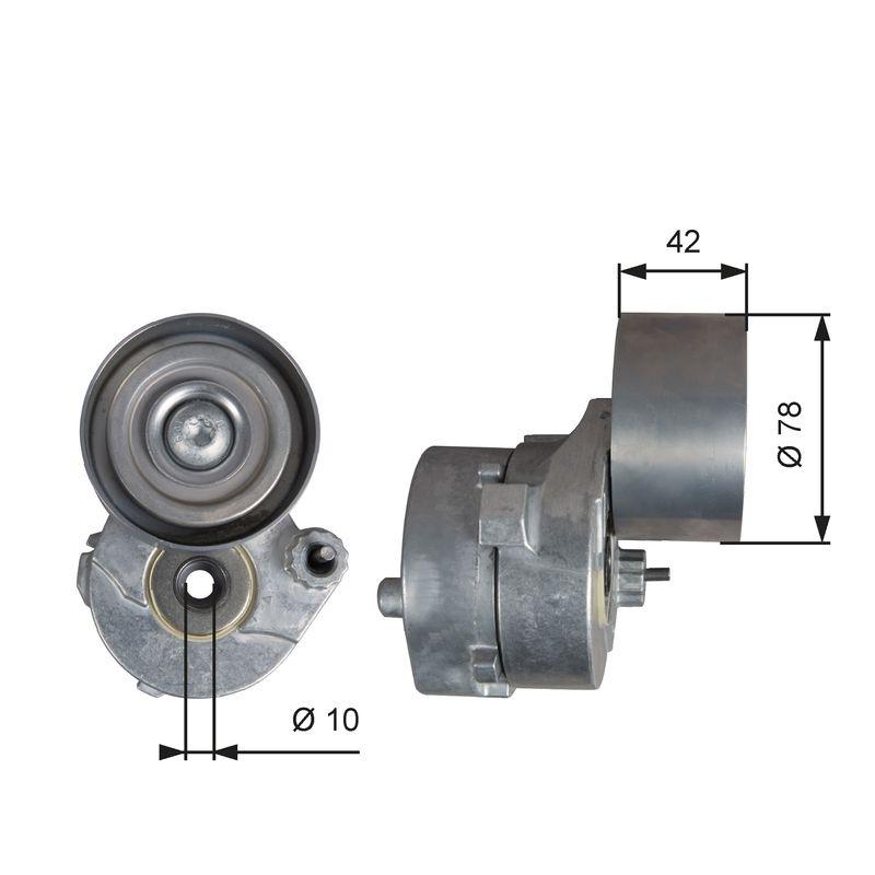 Belt tensioner, Poly V-belt T38560 Gates