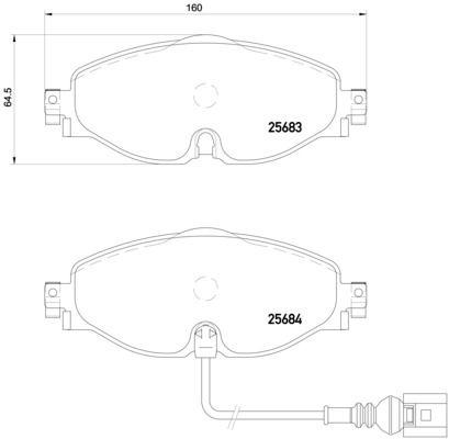 Brake pad set, disc brake P 85 126E Brembo