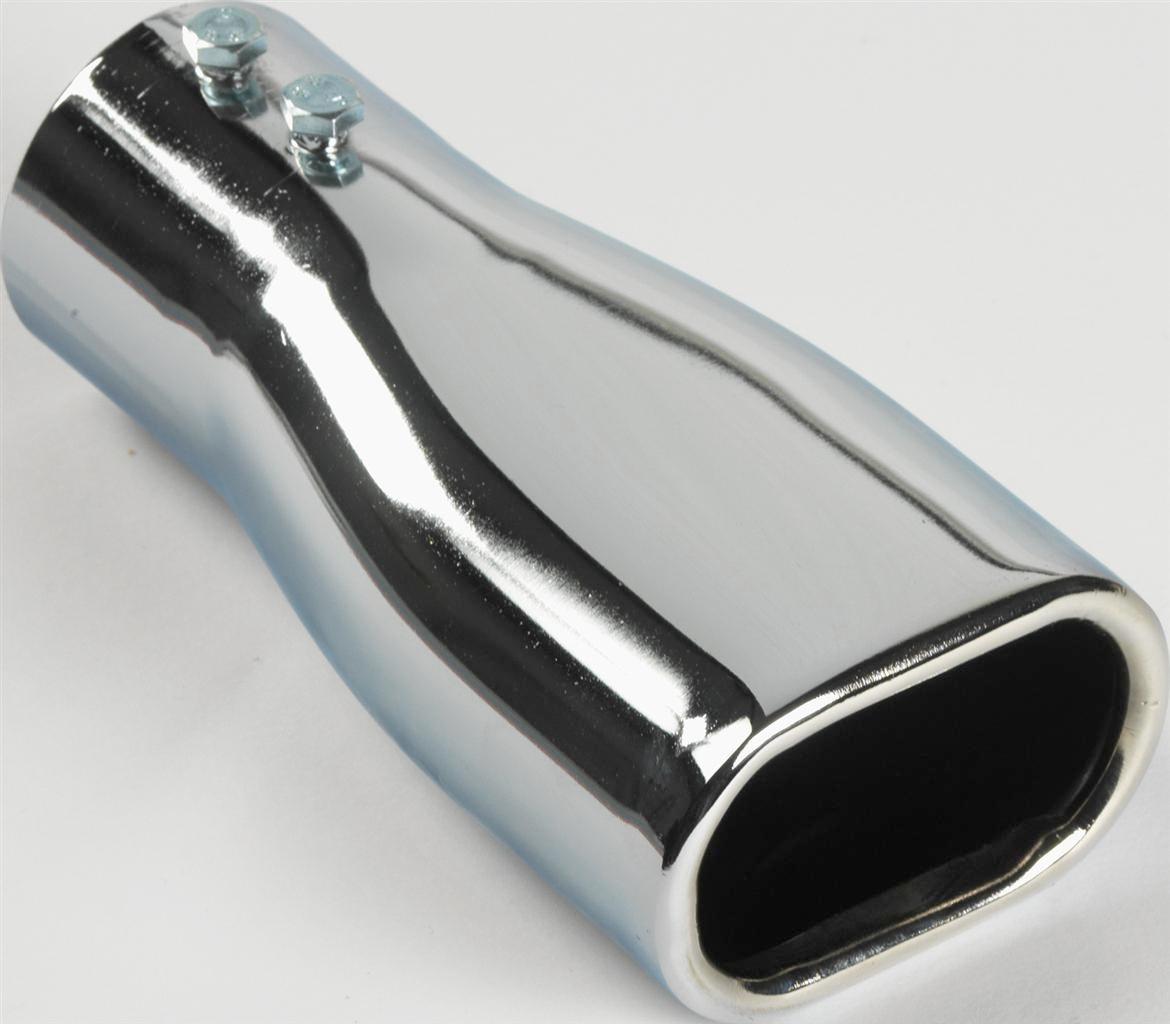 Uitlaatsierstuk Steel / Chrome - 80x50mm - length 165mm - 38-50mm connection