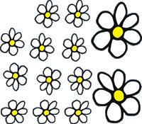 Sticker Flowers - white / yellow - 13.5x15.5cm