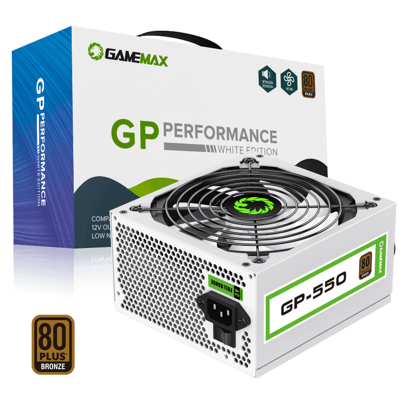 GameMax GP550 550W 80+ Bronze PSU - WHITE