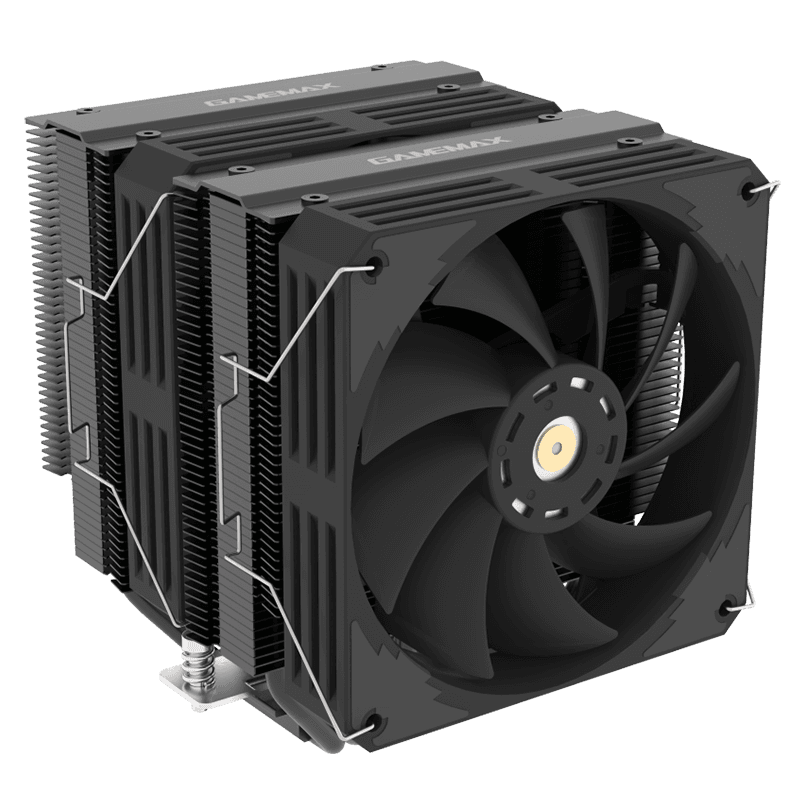 GameMax Twin600 Dual-Tower Black CPU Tower Air Cooler PWM Fan 6 Heat Pipes - GMX-TWIN600-BK