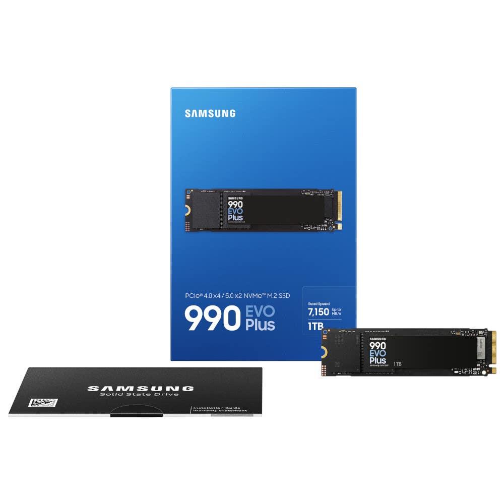 Samsung 990 Evo PLUS 1TB PCIe 4.0 / 5.0 Hybrid NVMe SSD M.2 2280 - MZ-V9S1T0BW - Read 7150MB/s, Write 6300MB/s