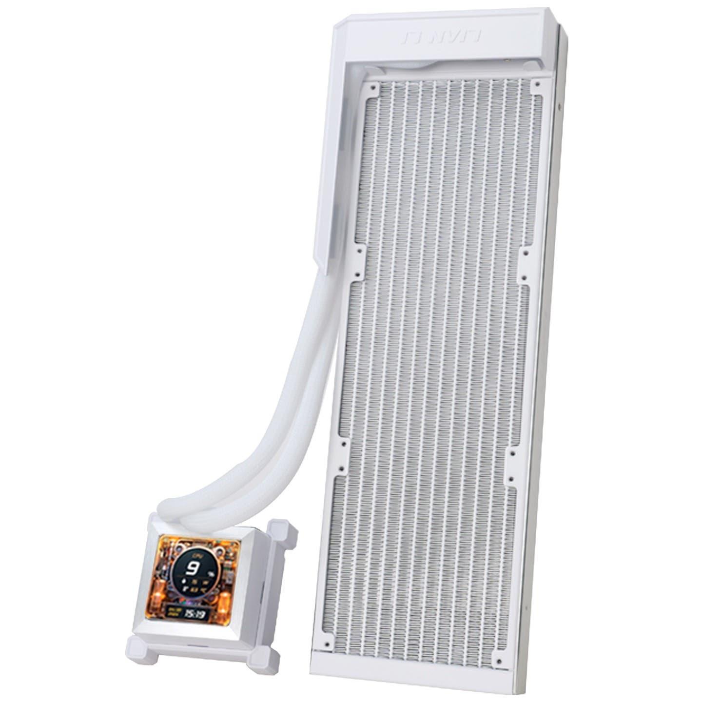 Lian Li HydroShift LCD 360 FANLESS AIO CPU Cooler 360mm - White - HSLCD36NW