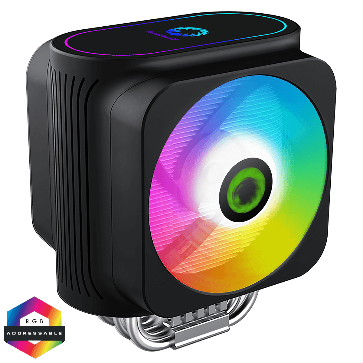 GameMax Gamma 600 Rainbow ARGB Heatsink & Fan Intel & AMD Sockets 2x ARGB Fans 6 Copper Heatpipes ARGB Controller 230W TDP