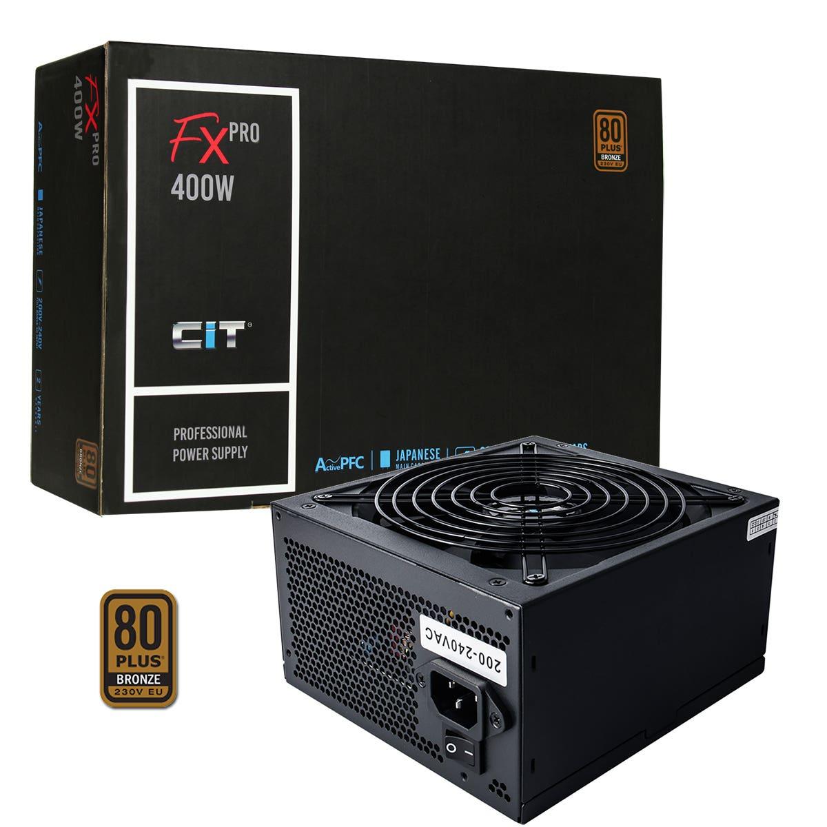 CiT 400W ATX Standard Power Supply - FX Pro - (Active PFC/80 PLUS Bronze)