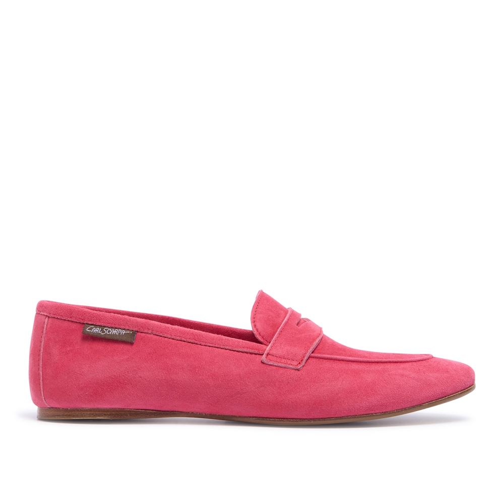 Carl Scarpa Emarlie Fuchsia Suede Penny Loafers