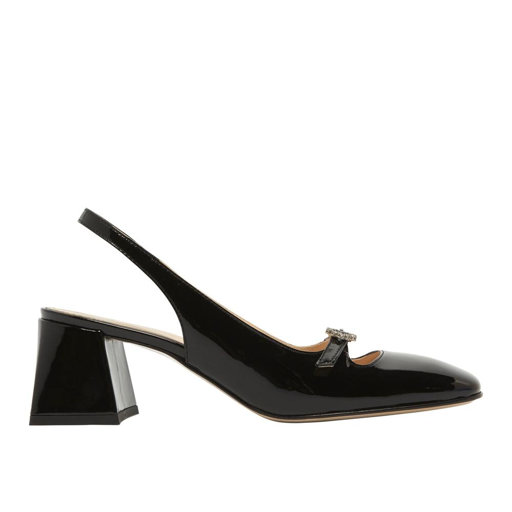 Carl Scarpa Martina Black Low Block Heel Courts