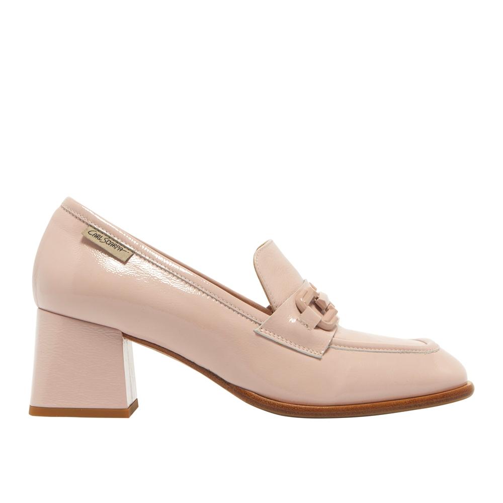 Carl Scarpa Senso Blush Leather Block Heel Loafers