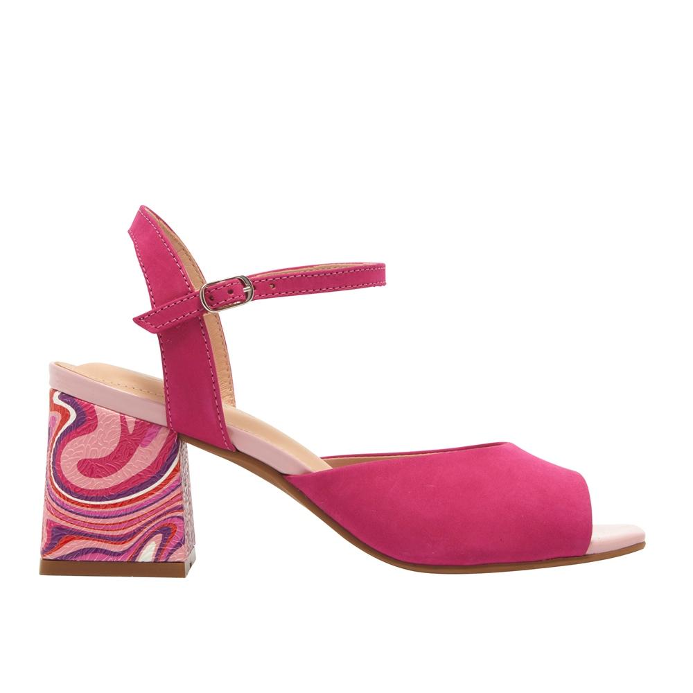 Carl Scarpa Setallo Fuchsia Block Heel Courts