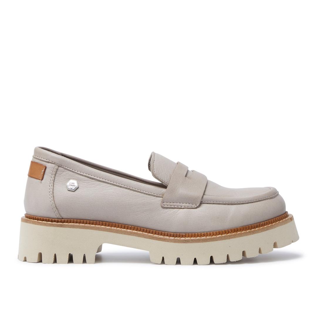 Carl Scarpa Rolita Grey Leather Loafers