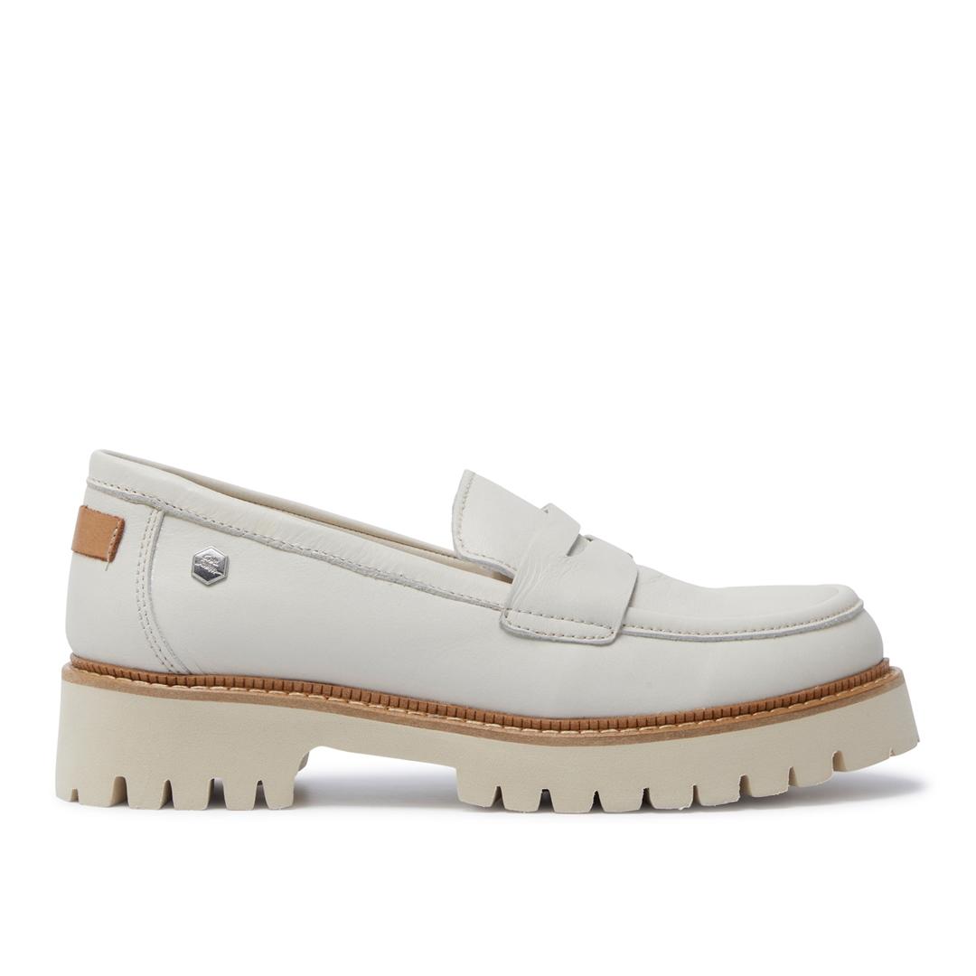 Carl Scarpa Rolita Off White Leather Loafers