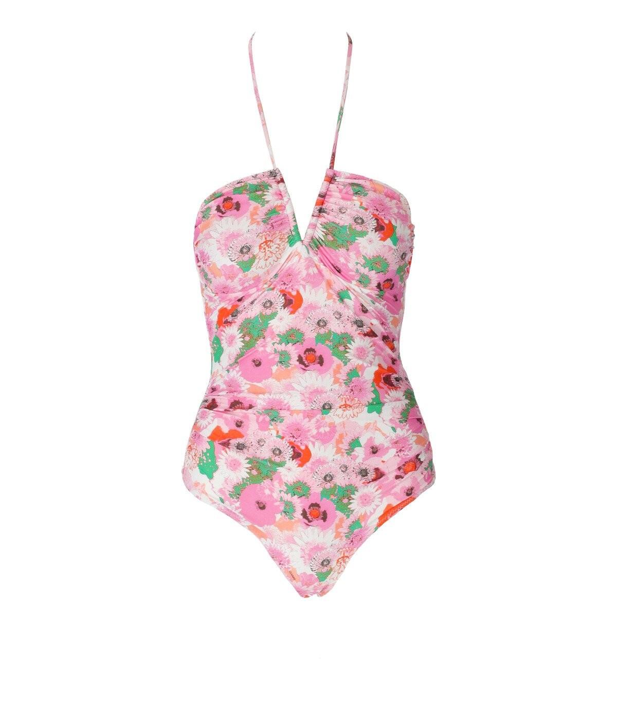 GANNI PINK FLORAL SWIMSUIT