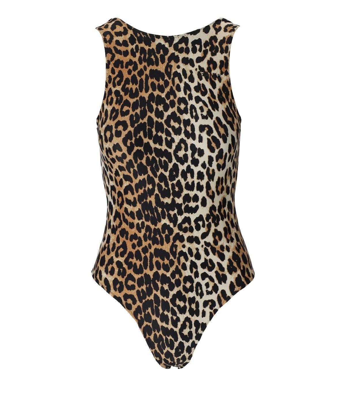 GANNI LEOPARD-PRINT SWIMSUIT