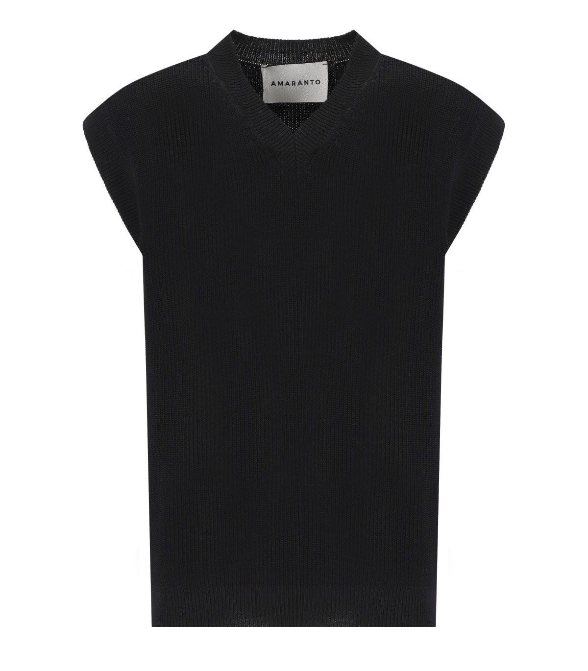 AMARÁNTO BLACK KNITTED VEST