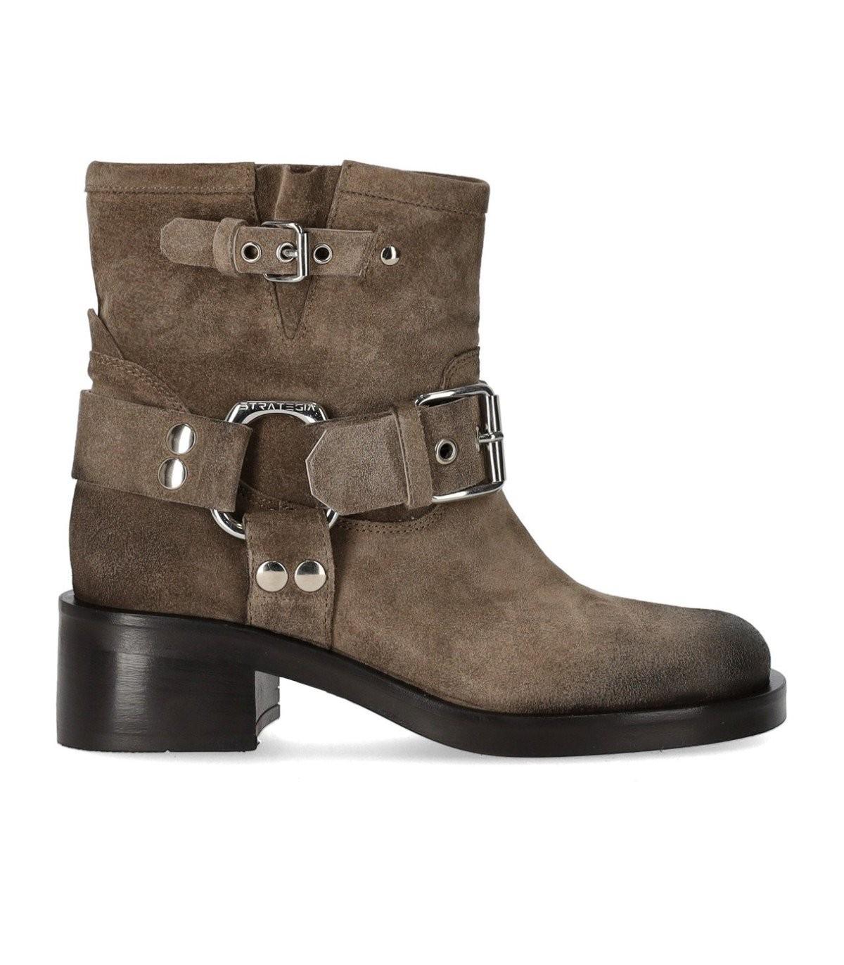 STRATEGIA BEIGE BIKER BOOT