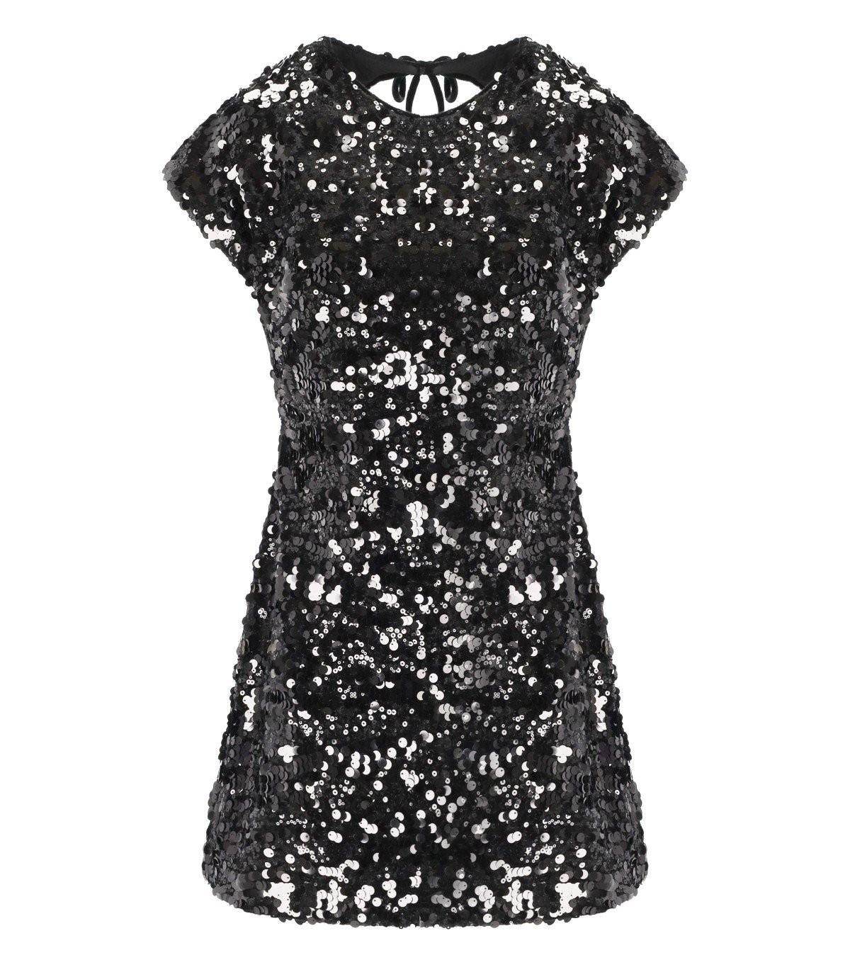 GANNI BLACK SEQUINS DRESS