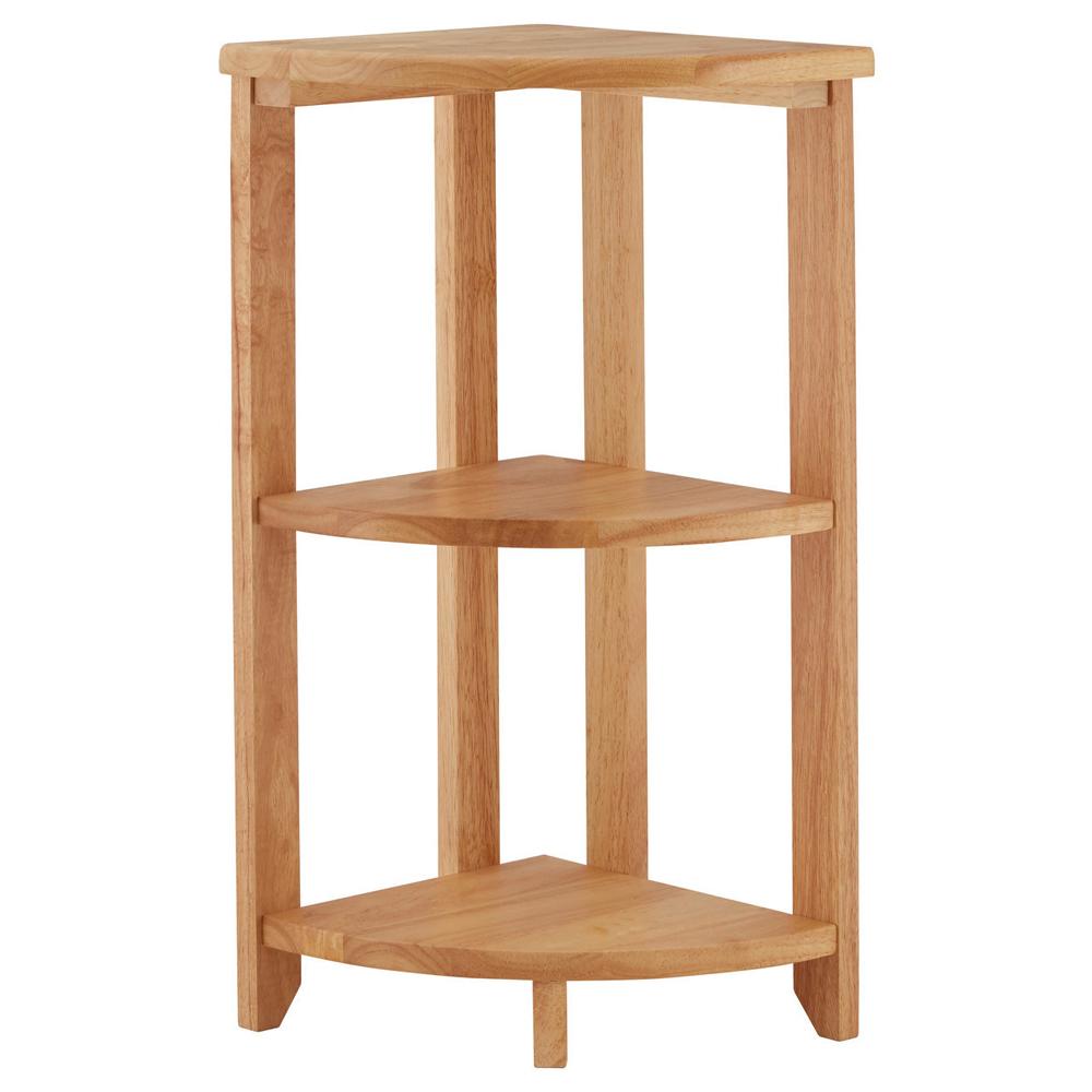 Tropical Corner Shelving Unit 3-Tier Natural