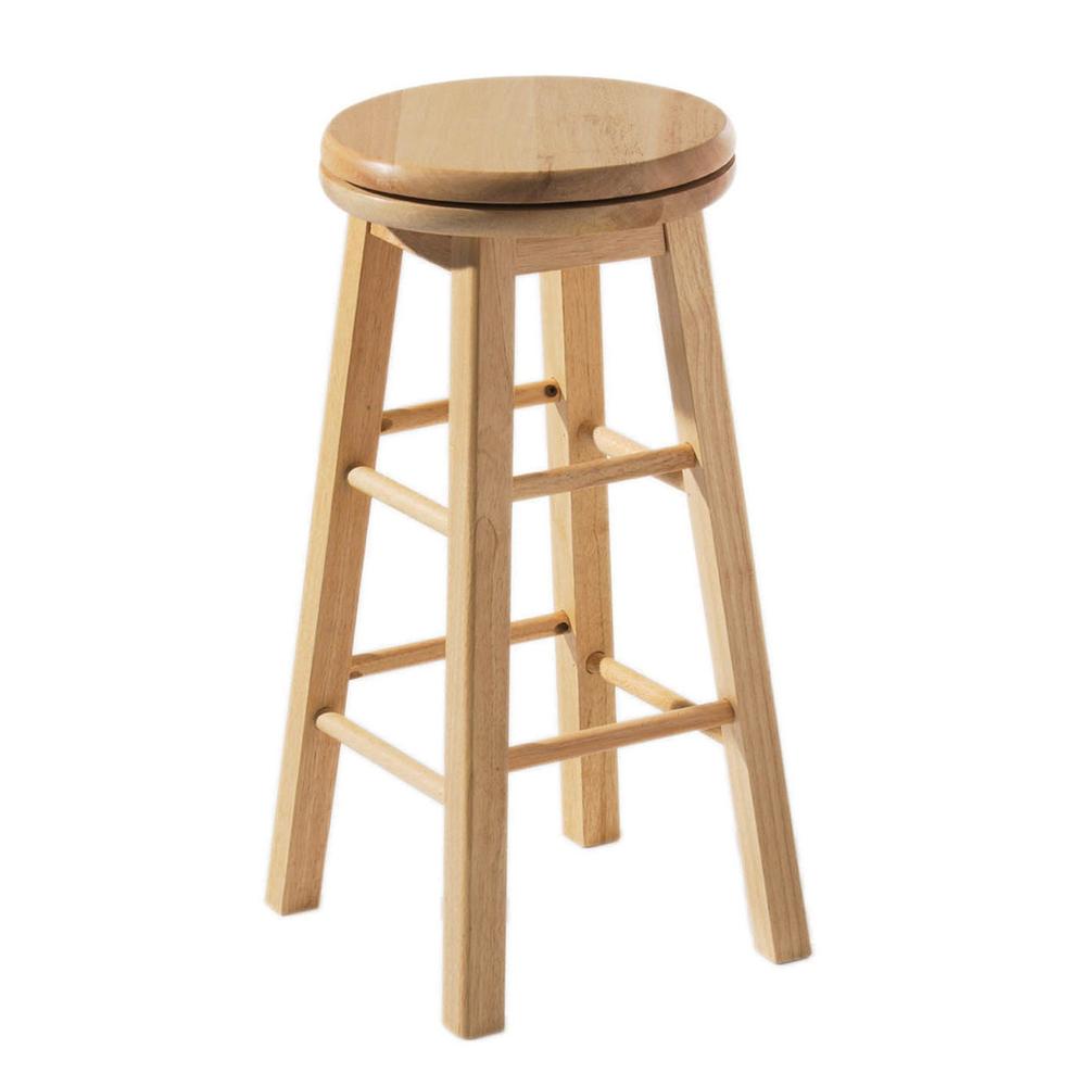 Solid Tropical Hevea Wood Bar Stool Natural