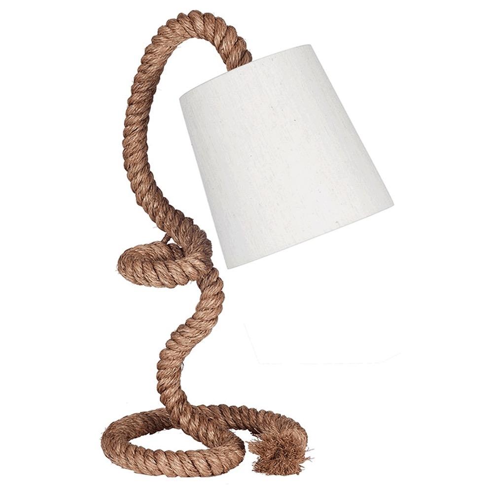 Rope Task Table Lamp With Natural Shade