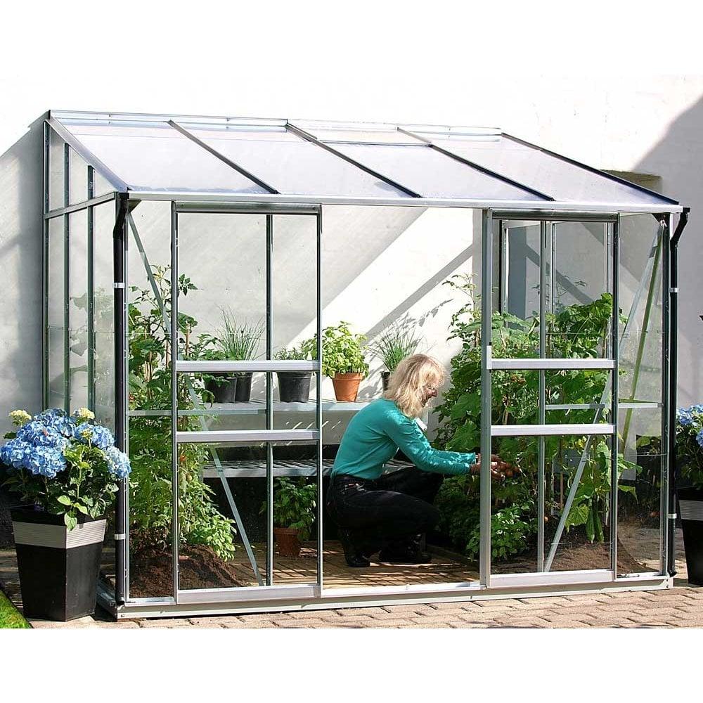 IDA Large Anodised Aluminium Wall Garden Greenhouse 8 x 6, 10 x 6, 12 x 6