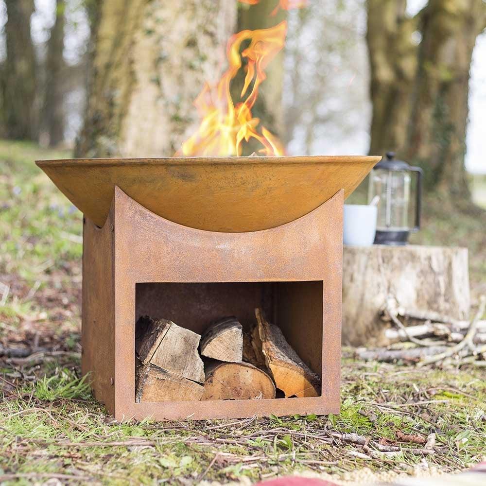 Fasa Oxidised Cast Iron Firepit with Steel Stand