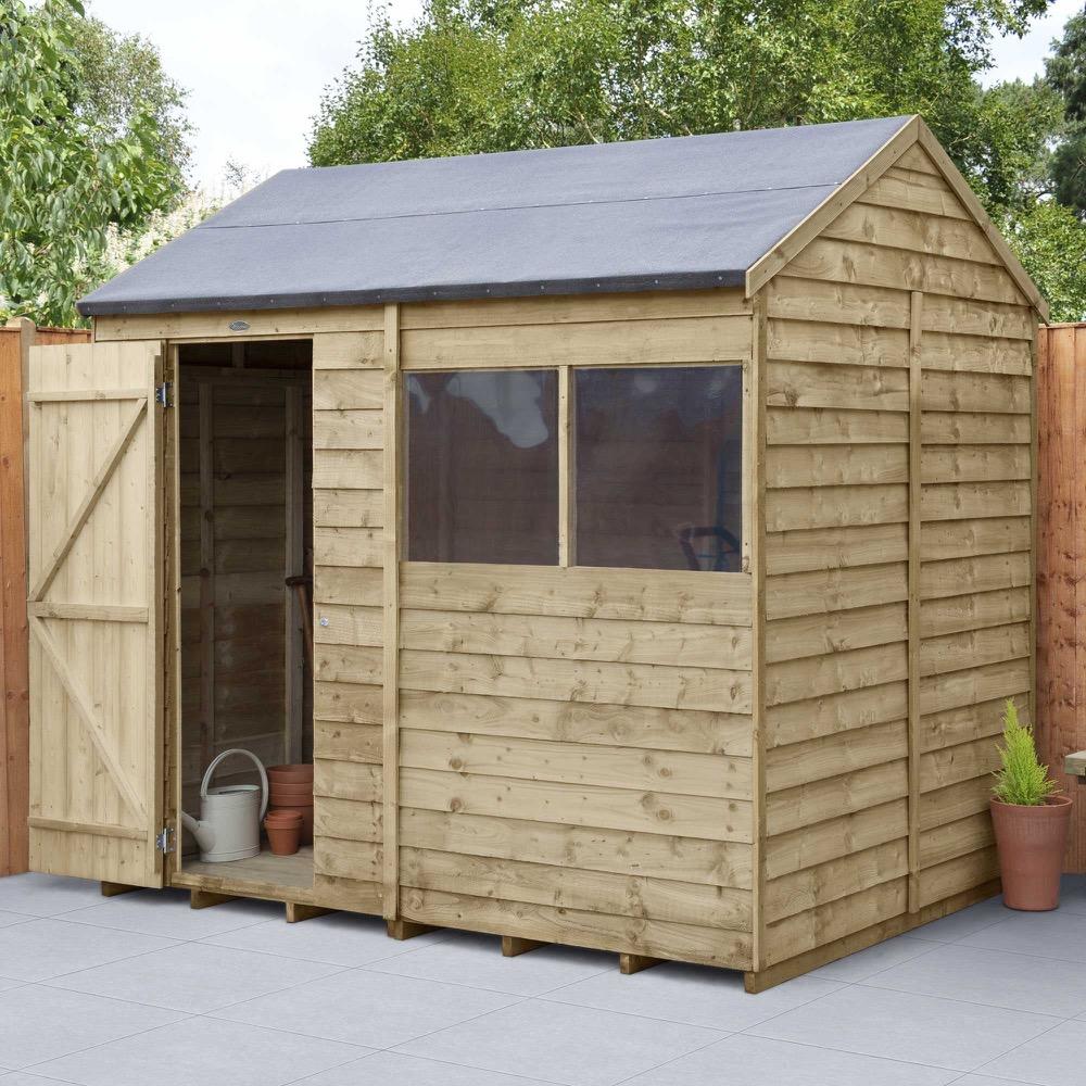 Overlap Pressure Treated 8 x 6 Reverse Apex Shed