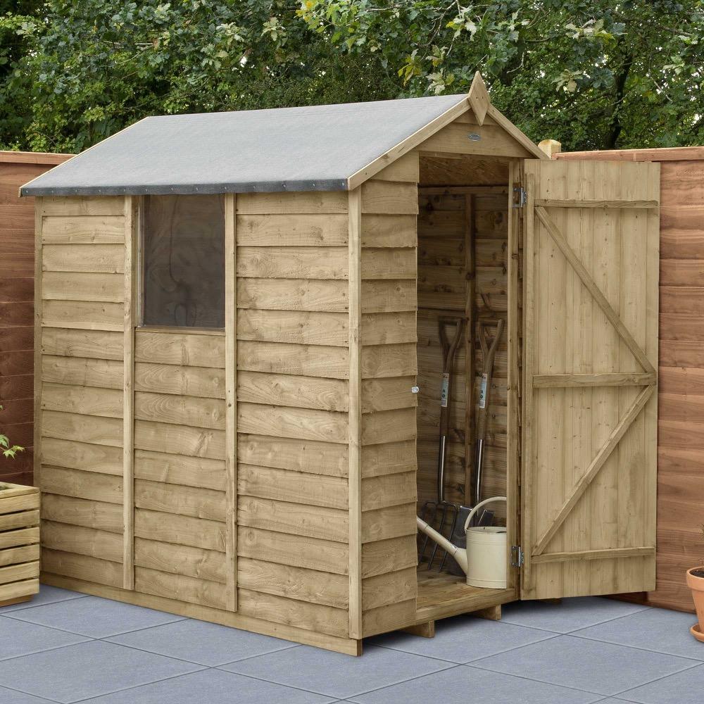 6 x 4 Overlap Pressure Treated Apex Shed