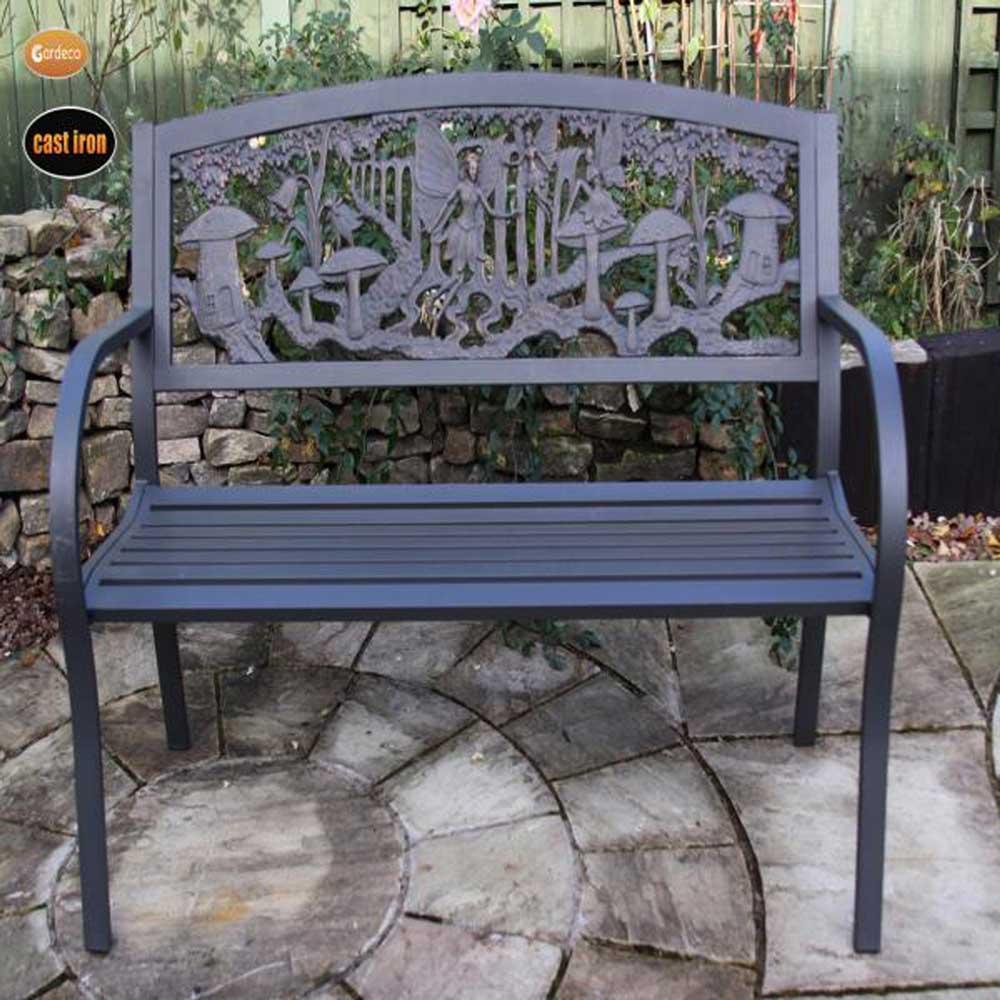 Steel Framed Cast Iron Bench With Fairies