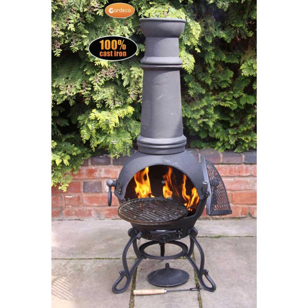 Toledo XL Cast Iron Chimenea In Black