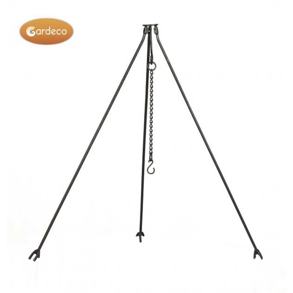 Cooking tripod for use on fire pits 50 to 100 cm diameter